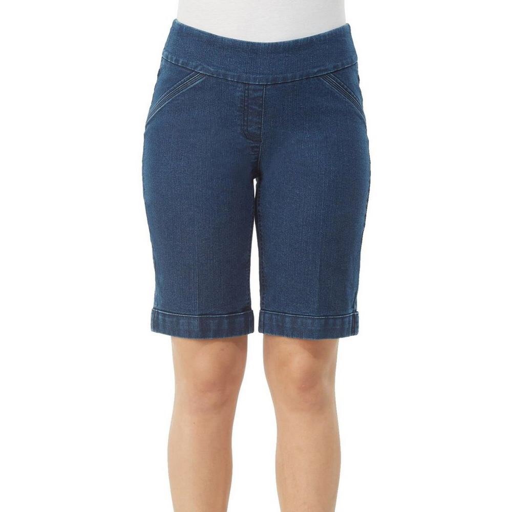 Alia pull on denim shorts like new